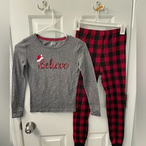 Believe fitted holiday fleece 2 piece pajamas